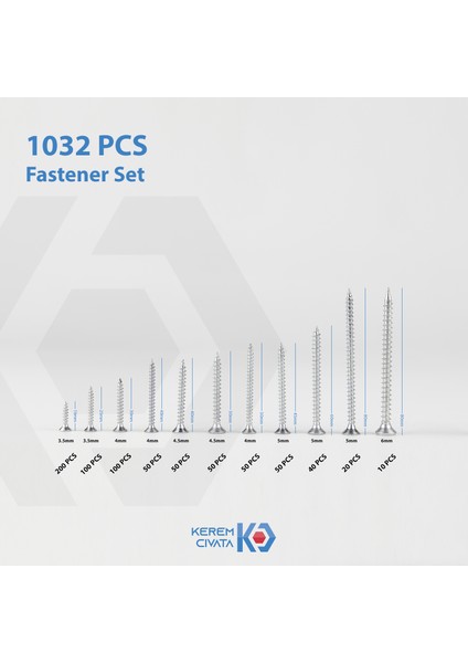 1032 Parça 17 Çeşit Vida ve Dübel Seti modelleri