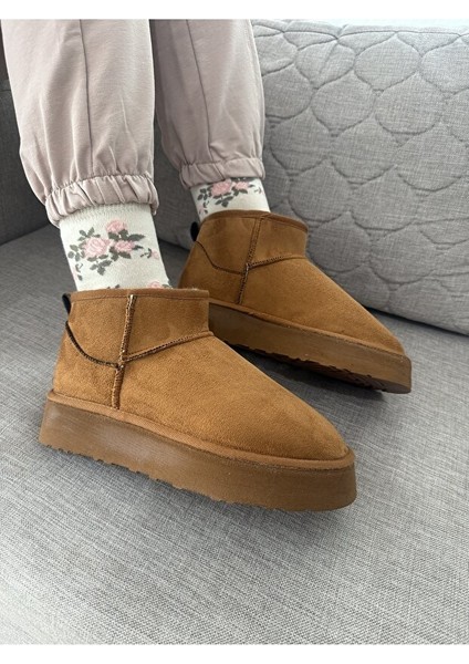 Feel Up EN002 Kadın Bilek Boy Süet Peluşlu Eva Taban Bot Taba fiyatları