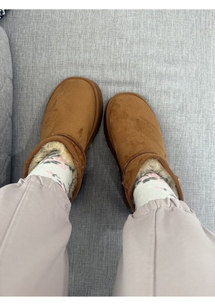 Feel Up EN002 Kadın Bilek Boy Süet Peluşlu Eva Taban Bot Taba fırsatları