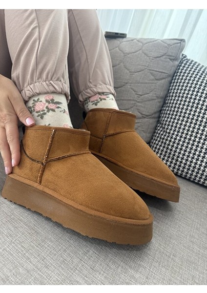 Feel Up EN002 Kadın Bilek Boy Süet Peluşlu Eva Taban Bot Taba indirimleri