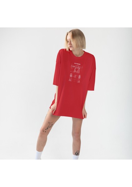 At-At Walker Oversize Tişört - Kırmızı fiyatları