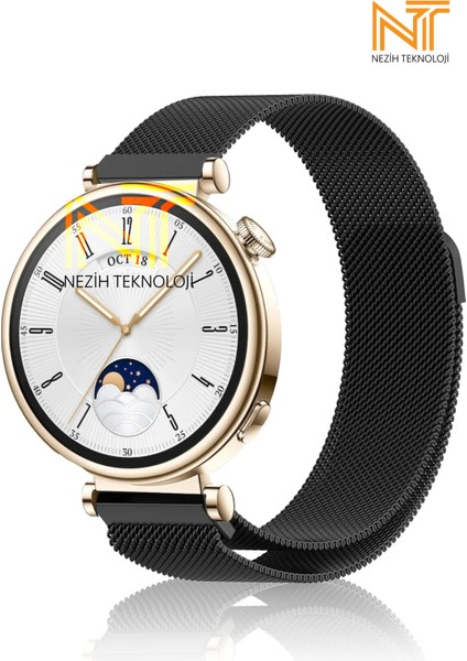 Huawei Watch Gt4 / Gt5 / Gt6 41mm 18MM Uyumlu Mıknatıslı Milanes Örgü Hasır Metal Kordon