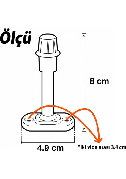 5 Adet Plastik Kapı Pencere Arkası Gri Renk Tampon 8 cm Vidalı Duvar Koruyucu Silikon Stoper fırsatları