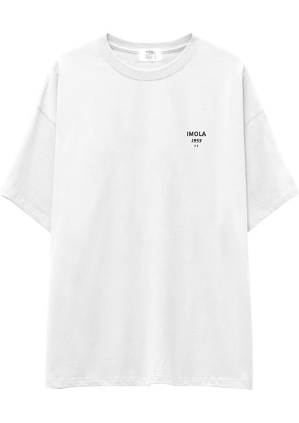 Imola Circuit Artwork Oversize Tişört - Beyaz fiyatları