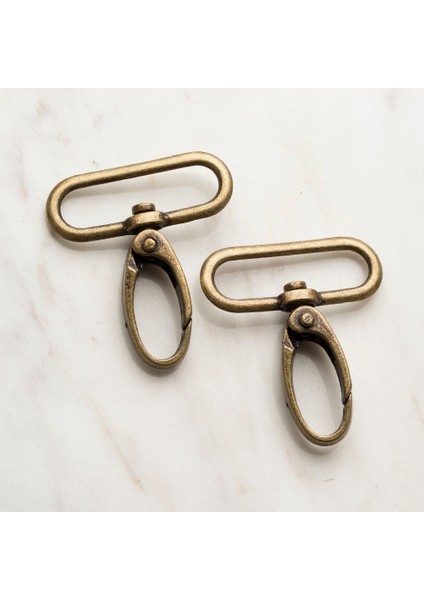 Loren 3 cm 2 Li Makrome Koyu Altın Rengi Anahtarlı