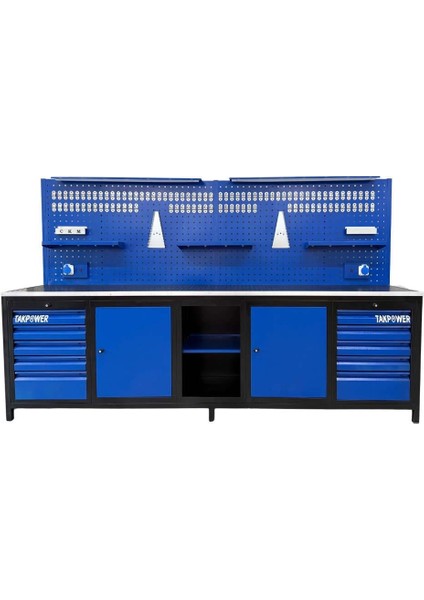 TTR4430 3 Metre Takım Tezgahı 10 Çekmeceli 2 Dolaplı Ara Bölmeli