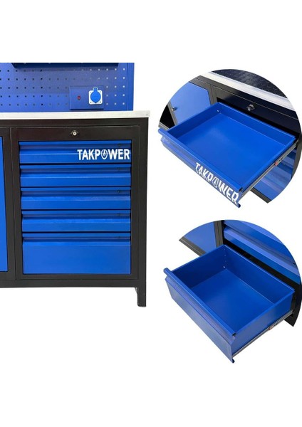 TTR4430 3 Metre Takım Tezgahı 10 Çekmeceli 2 Dolaplı Ara Bölmeli