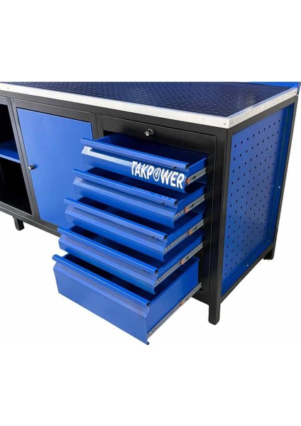 TTR4430 3 Metre Takım Tezgahı 10 Çekmeceli 2 Dolaplı Ara Bölmeli