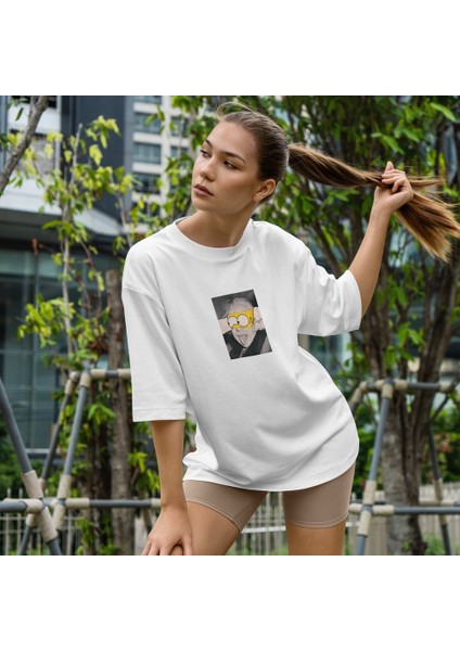 Albert Einstein / Homer Simpson Oversize Tişört - Beyaz fiyatları