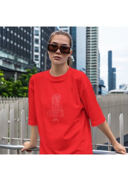 Der Kuss Oversize Tişört - Kırmızı fiyatları