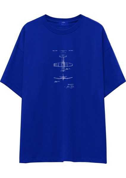 F4U Corsair Oversize Tişört - Mavi