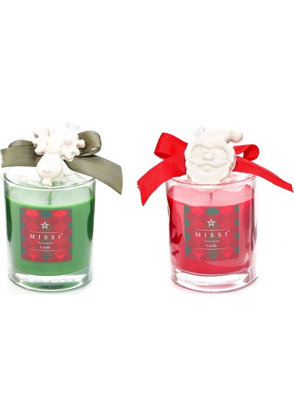 Yılbaşı Aroması-Amber Wood Kokulu Vegan Mum Seti