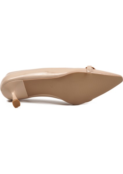 Bej Rugan Ince Topuklu Kadın Abiye Ayakkabı 695029 Z indirimleri