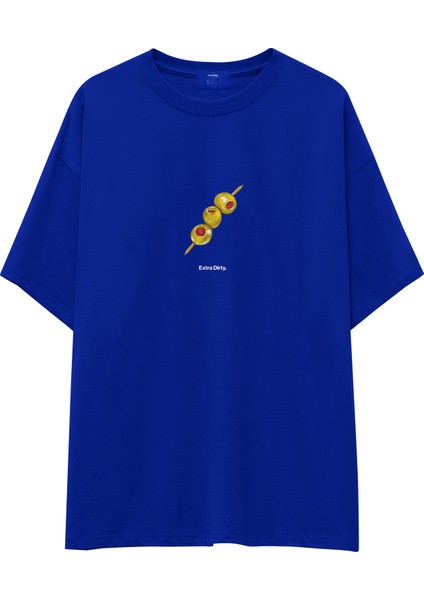 Extra Dirty Oversize Tişört - Mavi