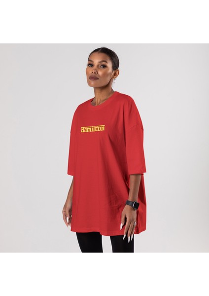 Hamilton / Ferrari Oversize Tişört - Kırmızı fiyatları