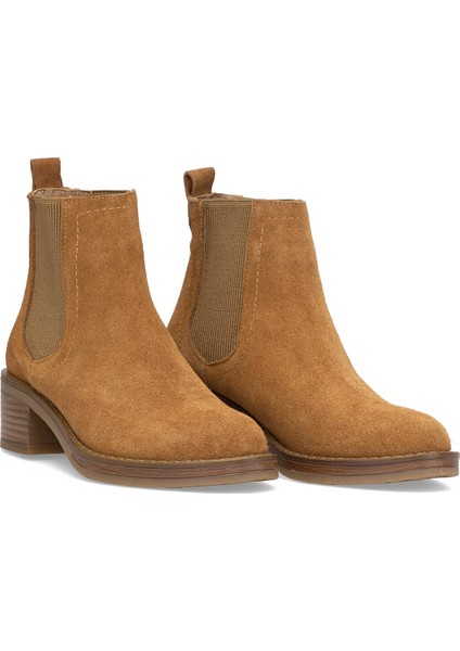 Elit Evelindra Kadın Hakiki Süet Deri Chelsea Bot Taba fırsatları