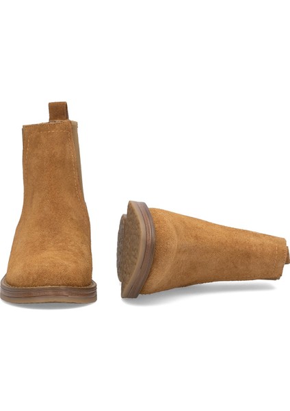 Elit Evelindra Kadın Hakiki Süet Deri Chelsea Bot Taba indirimleri