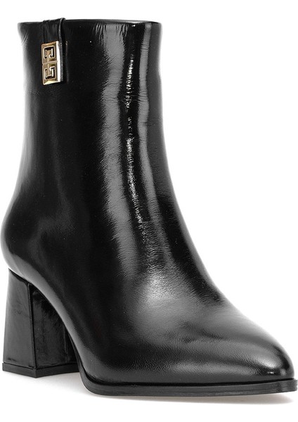 Elit Marivonne Kadın Hakiki Rugan Deri Topuklu Bot Siyah fiyatları