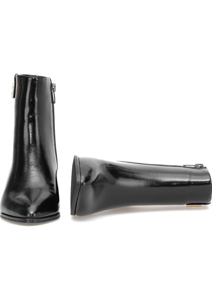 Elit Marivonne Kadın Hakiki Rugan Deri Topuklu Bot Siyah indirimleri