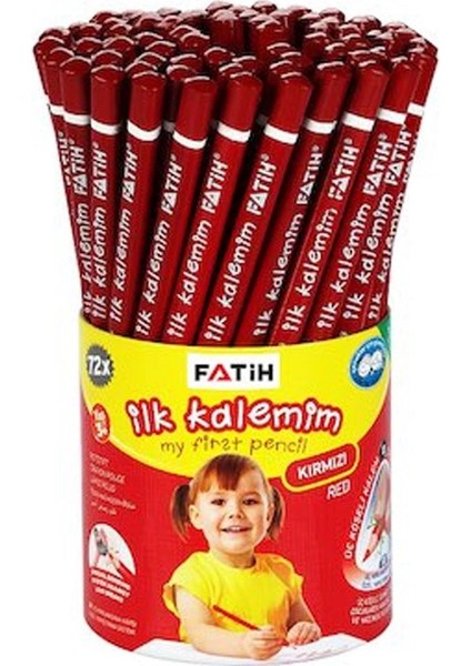 Kurşun Kalem Jumbo Üçgen Başlangıç Kalemi Kırmızı