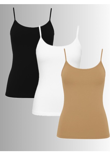 Gümüş 4023 Ribana Ip Askılı Düz Kadın Atlet