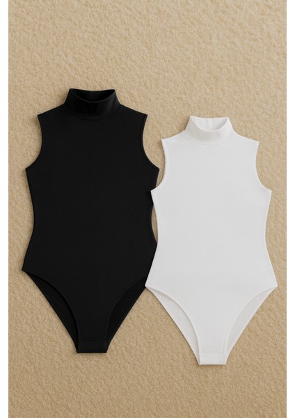 Kadın Pamuklu Likralı Penye Kolsuz Boğazlı 2'li Çıtçıtlı Body W6K1K8T4KA