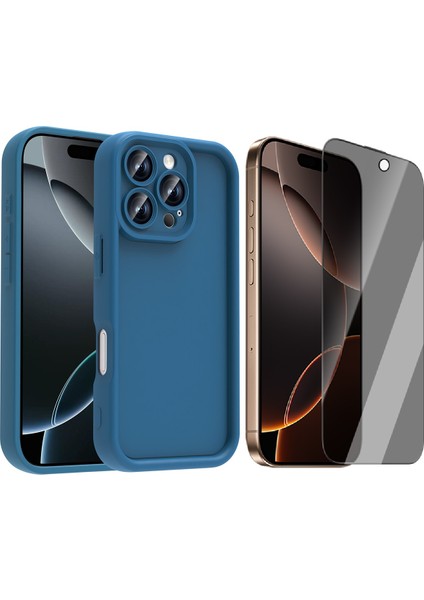 iPhone 16 Pro Max Kılıf Kamera Korumalı Zore Ananas Kapak + Hayalet Ekran Koruyucu