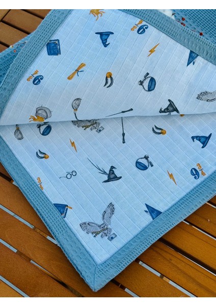 Ftbabycollection Çift Taraflı Kişiye Özel Isim Nakışlı Waffle Pike & Müslin Bebek BATTANIYESI 90X100 CM indirimleri