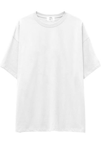 Basic Oversized Fit Tişört - Beyaz
