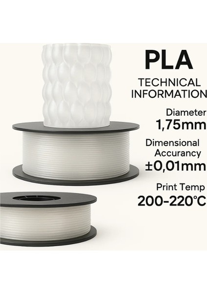 Pla+ Natural 3D Filament 1.75MM 1kg fiyatları