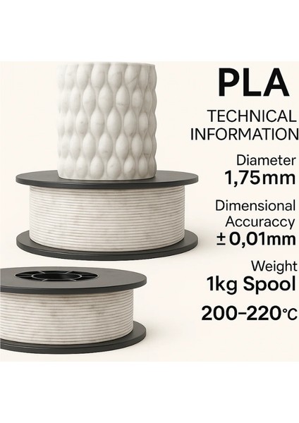 Pla+ Mermer 3D Filament 1.75MM 1kg fiyatları