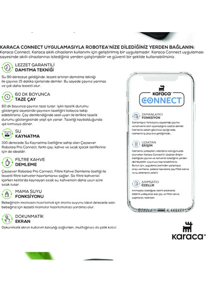 Çaysever Apple-Android Kablosuz Wi-Fi Kontrol Konuşan Cam Çay Makinesi Beyaz -Uzaktan Çay ve Filitre Kahve Demle