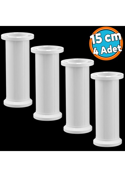 Mobilya Tezgah Dolap Yükseltici Yükseltme Ayağı AYARLANABILIR15 cm Beyaz Plastik Ayak 4 Adet