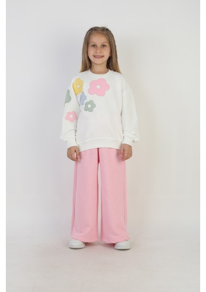 Kız Nakış Işlemeli Çiçekli Eşofman Takımı