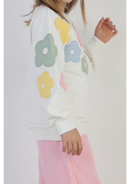 Kız Nakış Işlemeli Çiçekli Eşofman Takımı modelleri