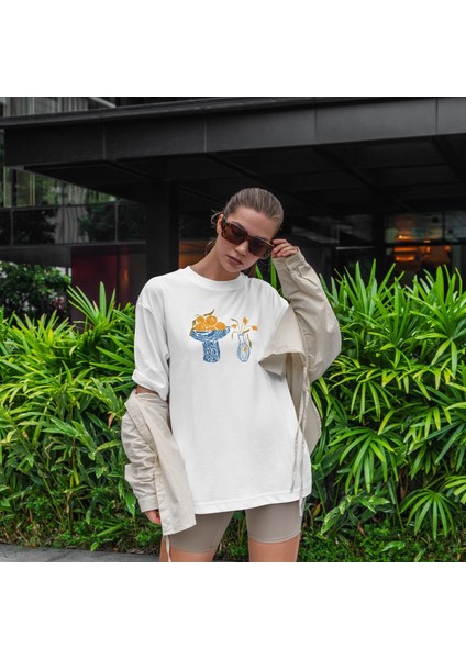 Dolce Calma Oversize Tişört - Beyaz fiyatları