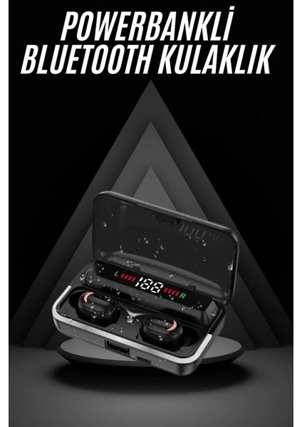Bluetooth Kulaklık Dijital Şarj Göstergeli Powerbankli Bass Özellikli Kablosuz Kulakiçi 5.1 Mik