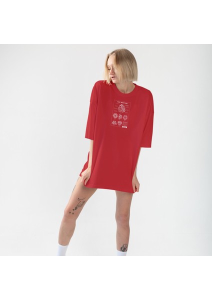 Arc Reactor Oversize Tişört - Kırmızı fiyatları