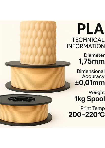 Pla+ Bej 3D Filament 1.75MM 1kg fiyatları