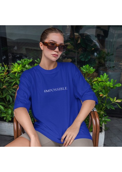 Impossıble Oversize Tişört - Mavi fiyatları