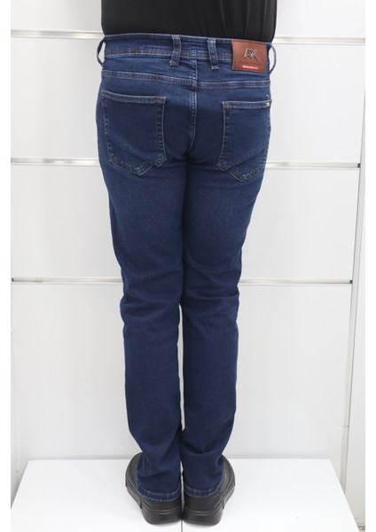 Fistan Store Erkek Lacivert Yüksek Bel Rahat Kesim Boru Paça Jean Pantolon fırsatları