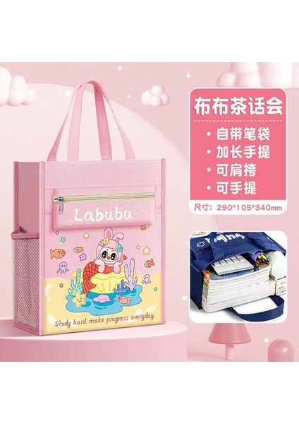 Yüksek kaliteli büyük kapasiteli çanta karikatür tuval A4 belge çantası beş katmanlı sanat depolama çantası okul malzemeleri officcolor: pink (Yurt Dışından) fiyatları