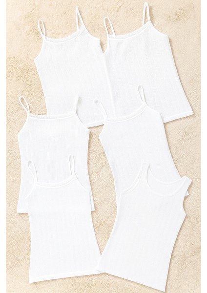 Kadın Transferli Ribana %100 Pamuklu 6'lı Atlet W6K0K1T3KA