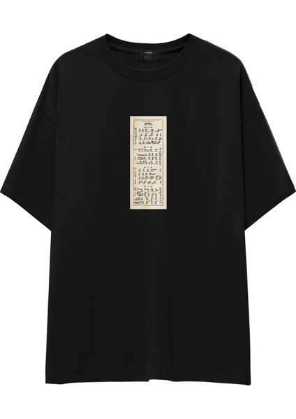 Avatar The Last Airbender Bending Scrolls Oversize Tişört - Siyah