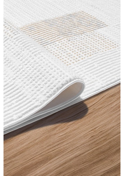 Aden Serni Kadife Dokuma Halı |kaymaz Tabanlı Makinede Yıkanabilir Halı |modern Salon Halısı |BEYAZ|SNI01 indirimleri