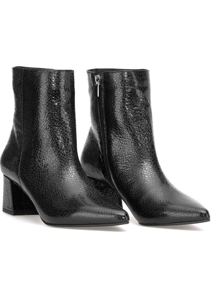 Elit Arabella Kadın Hakiki Rugan Deri Klasik Topuklu Bot Siyah fırsatları