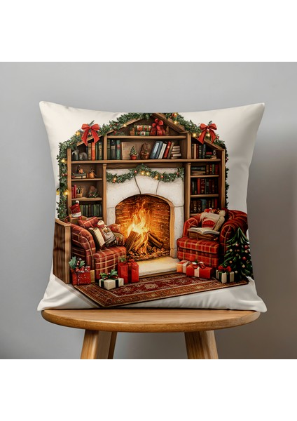 Çift Taraflı Dijital Baskı Kırlent Kılıfı Yılbaşı / Kış Manzarası / Christmas Desenli fiyatları