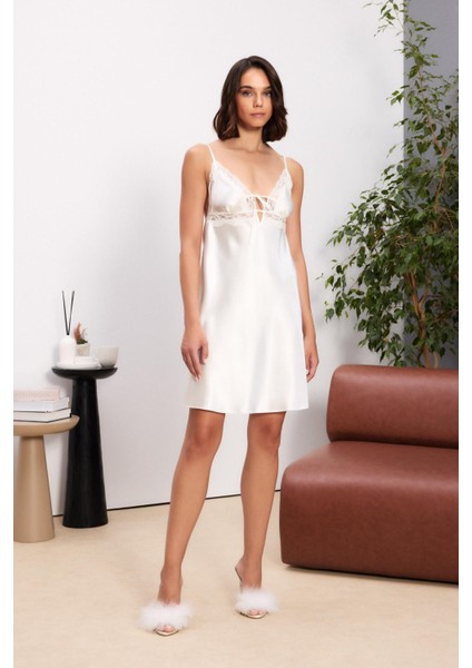 Saten Dörtlü Gelin Çeyiz Seti - 7010 Ekru modelleri