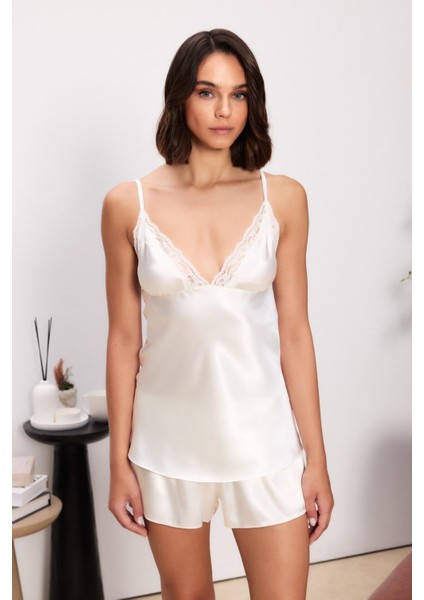 Saten Dörtlü Gelin Çeyiz Seti - 7010 Ekru indirimleri