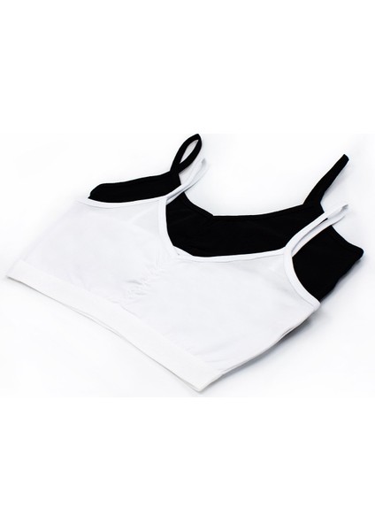 Kız Çocuk Büstiyer 3'lü Önü Büzgülü Pedsiz (%96 Pamuk - %4 Elastan) modelleri